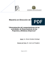Determinacion Del Comportamiento de Las Actividades de Financiamiento de Las Pymes PDF