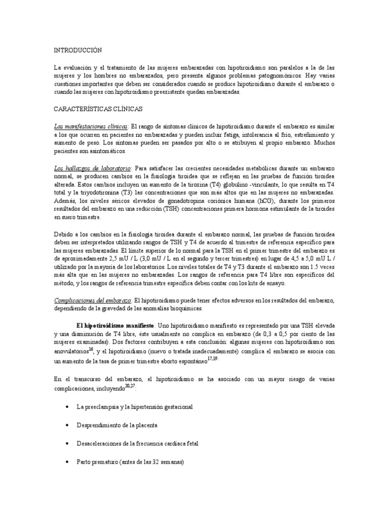 Hipotiroidismo En El Embarazo