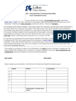 Peer Evaluation Form