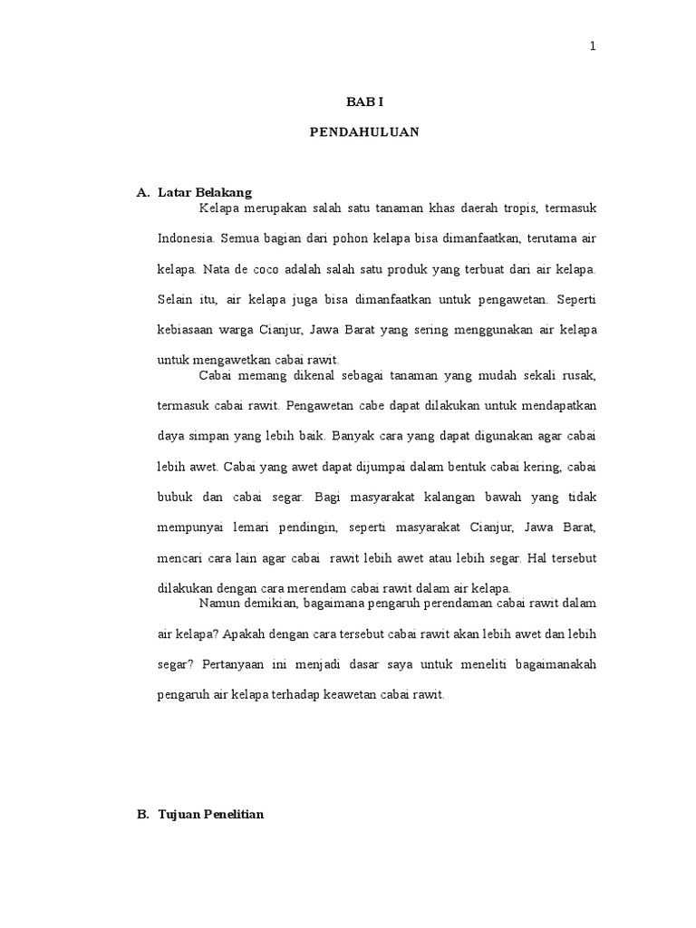 Air Kelapa Sebagai Pengawet Cabai Rawit