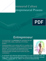 Entrepreneurial Culture and the Entrepreneurial Process
