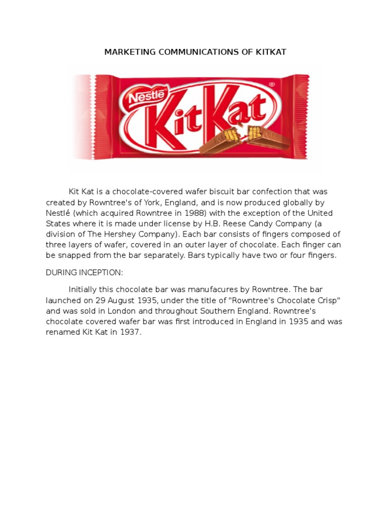 Marketing Communications of Kitkat | PDF | Confectionery | Business