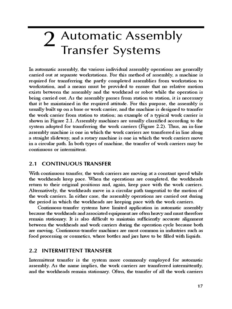 Automatic Assembly Transfer Systems PDF | PDF | Torque | Machines