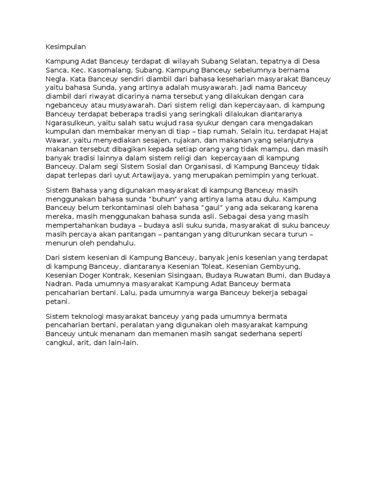 Makalah Bahasa Sunda Tentang Kampung Adat Dunia Sosial