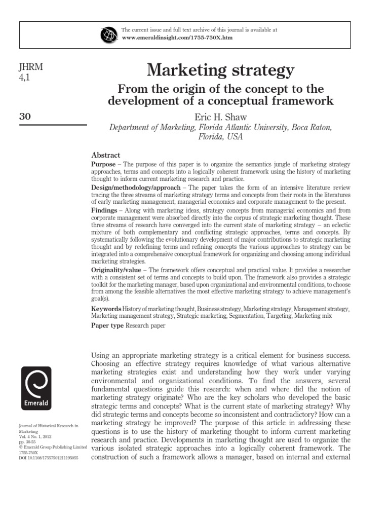 Marketing Strategy History | PDF | Strategic Management | Marketing