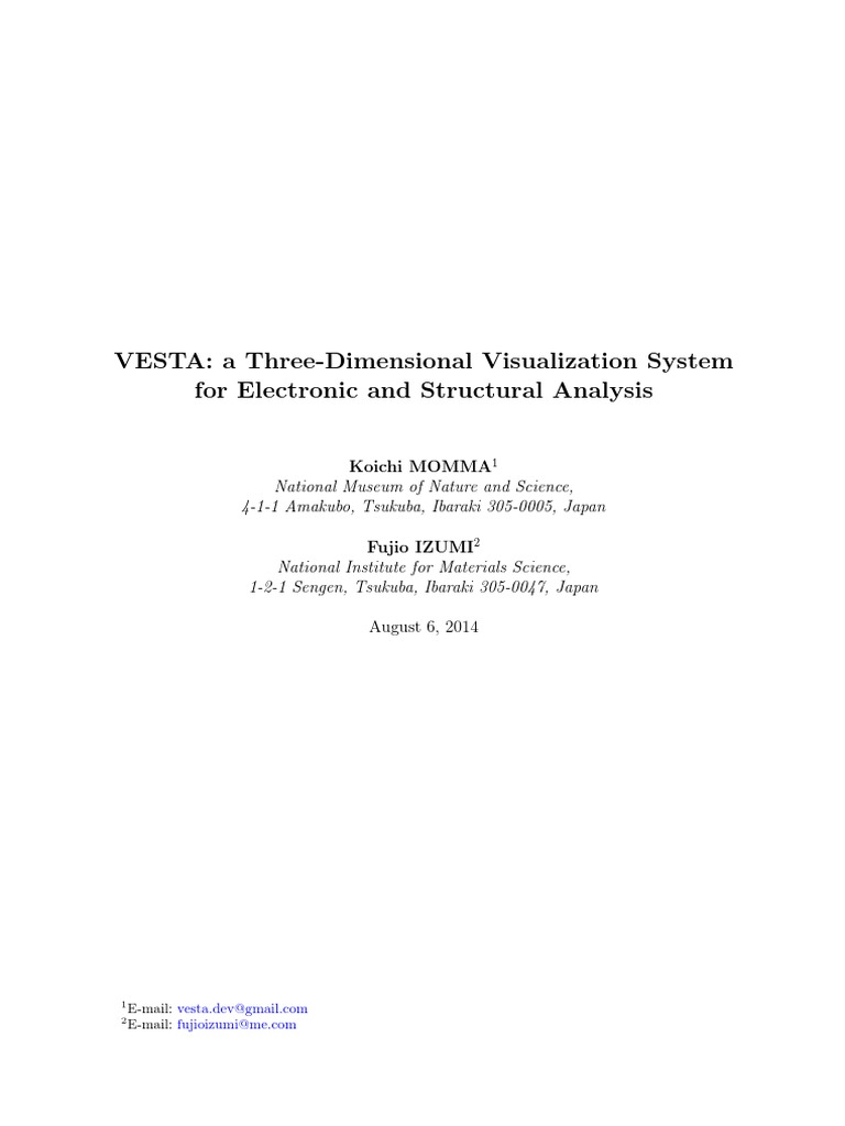 Vesta Manual Crystal Structure 2 D Computer Graphics