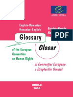 Glosar Roman Englez Al Conventiei Europene A Drepturilor Omului