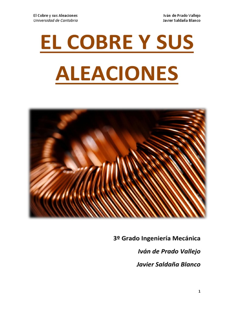 Propiedades y Usos del Cobre y Aleaciones | PDF | Latón | Cobre