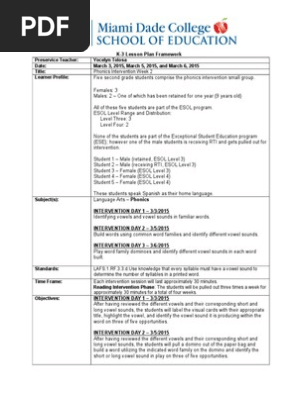 intervention week 2 lesson plan