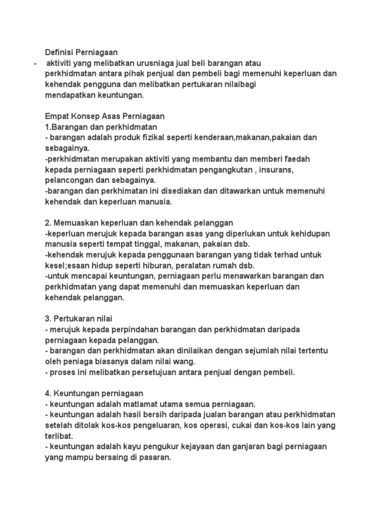 Perniagaan Dan Bukan Pdf