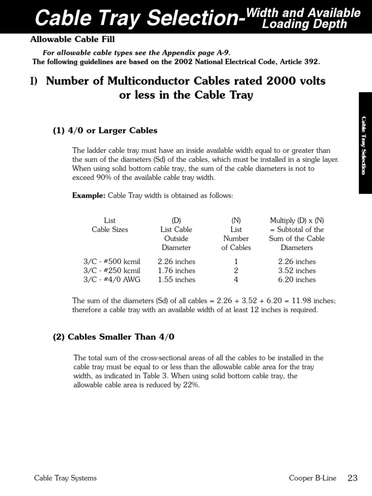 cable_tray_rules.pdf Cable Electrical Conductor Free 30day Trial Scribd