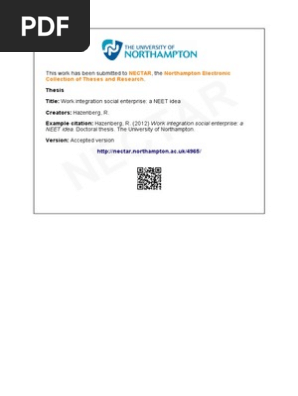 Work Integration Social Enterprise Neet Hazenberg R 2012
