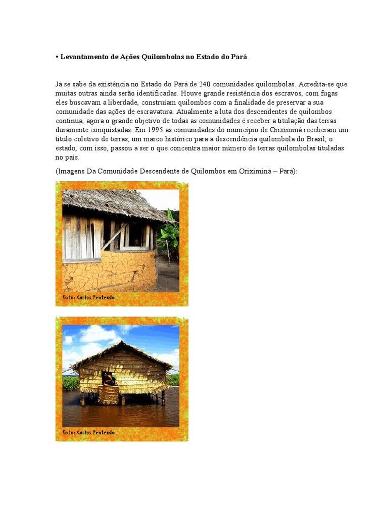Aula Atividade (Quilombos) | PDF | Escravidão | Brasil