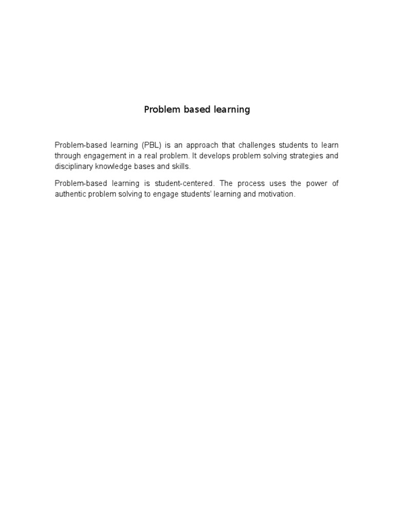 Understanding Problem-Based Learning | PDF
