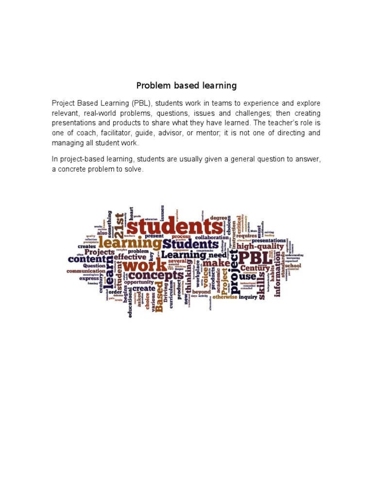 Project Based Learning | PDF | Career & Growth | Wellness