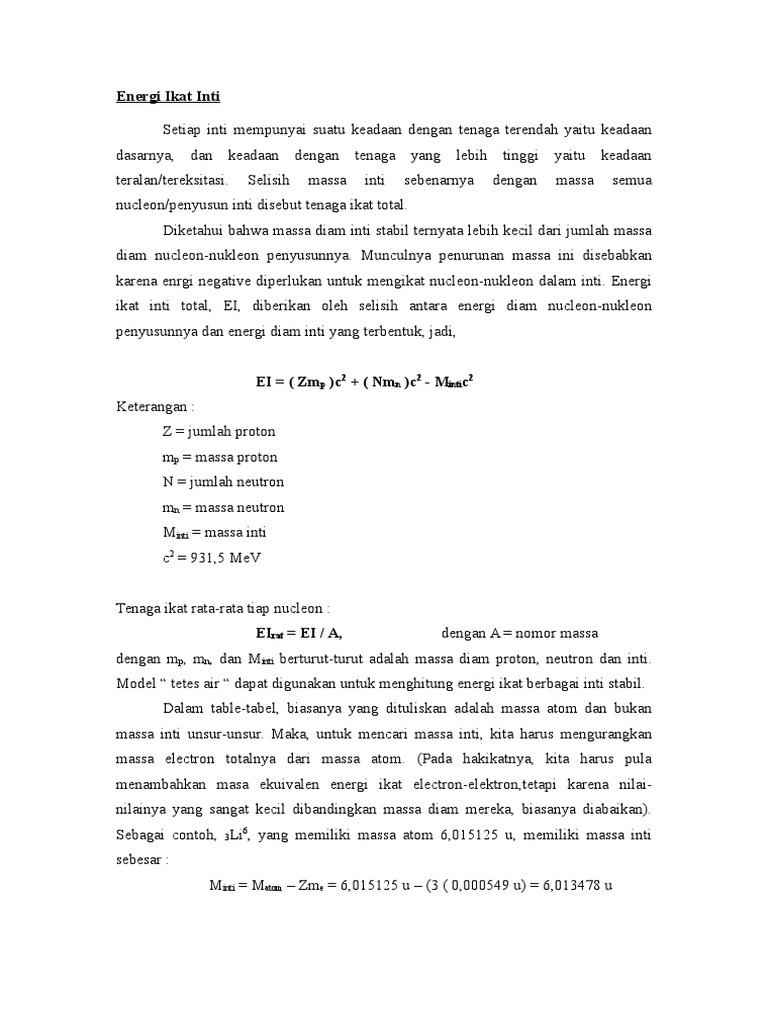 Energi Inti | PDF