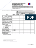 Form 2B: Inventory of Training Equipment: Maritime Industry Authority STCW Administration Office
