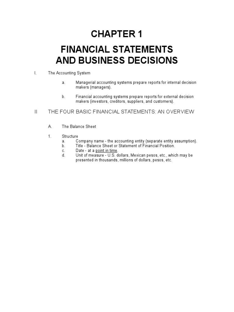 BUS020 Chapter 1 (Outline - Libby Libby) | PDF | Balance Sheet | Expense
