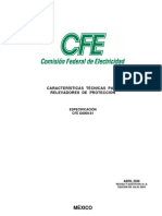 CFE Características Técnicas Relevadores de Protección