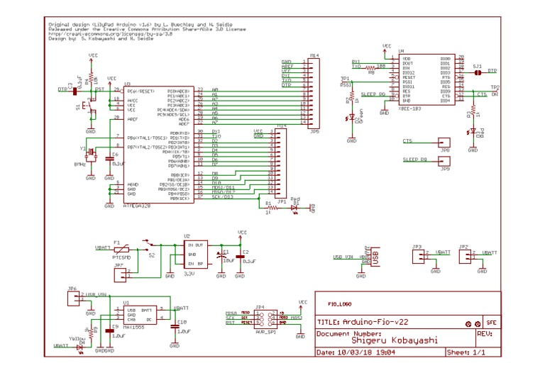 Arduino Fio Schematic PDF | PDF