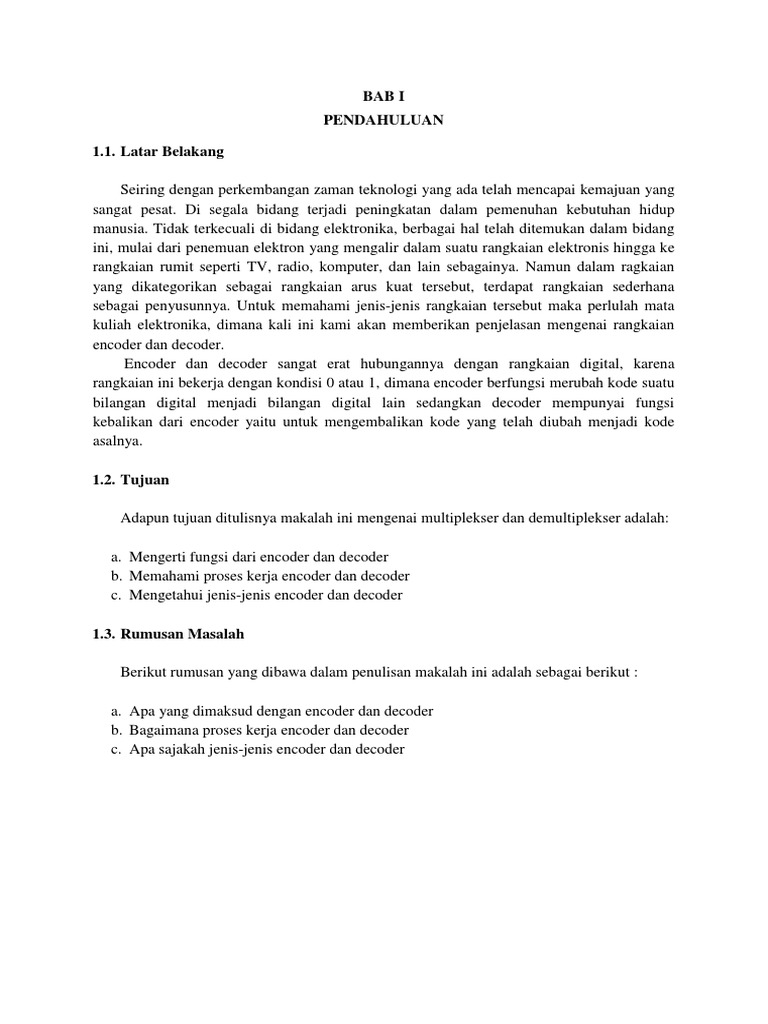 Makalah Encoder Decoder | PDF