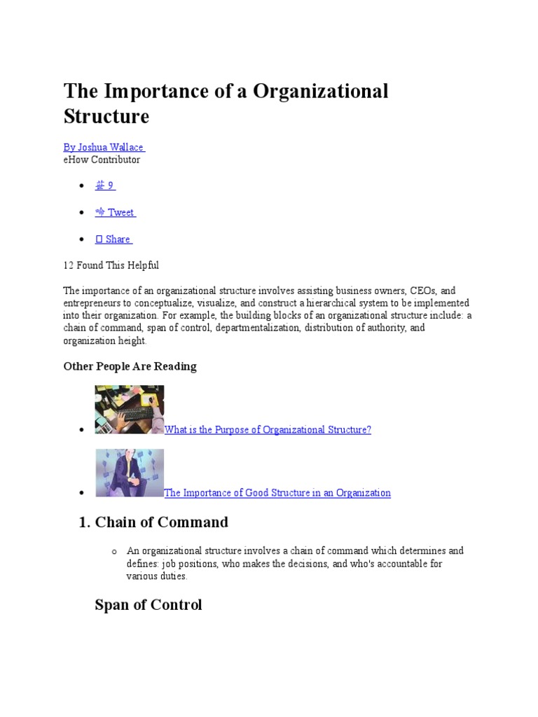 The Importance of A Organizational Structure | PDF | Organizational ...