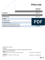 Price List: Model Retail Price (Incl. Tax)