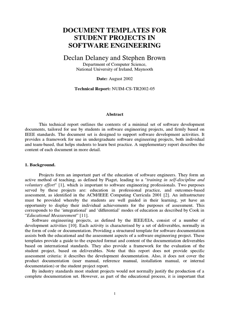 Ieee Templates Software Testing PDF Documentation Software