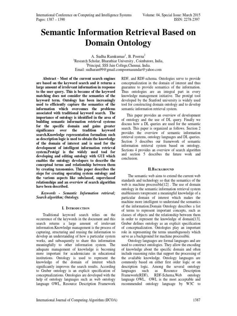 Semantic Information Retrieval Based On Domain Ontology | PDF ...