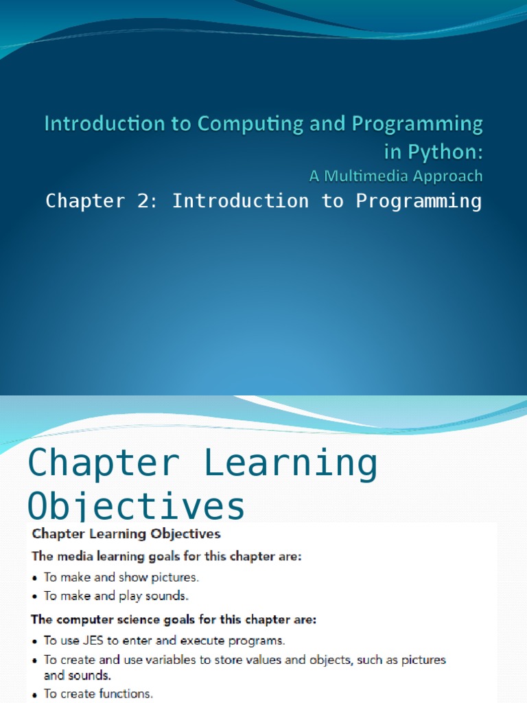 Chapter 2: Introduction To Programming | PDF