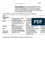 Mime Performance Self Evaluation-In This Unit We Studied How We