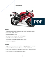 2013 Yamaha YZF-R6 Specifications