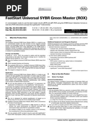 Faststart Universal SYBR Green Master (ROX)