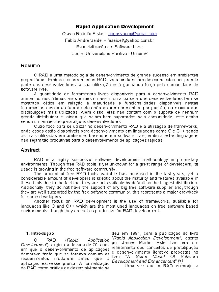 Ferramentas RAD em Software Livre | PDF | C ++ | Linguagem de programação