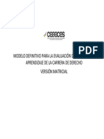 Modelo Definitivo de Evaluación Carrera de Derecho Aclaraciones