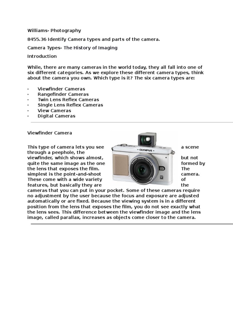 Camera Types | PDF | Camera | Single Lens Reflex Camera