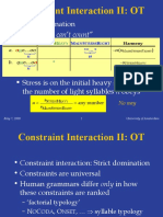 Constraint Interaction II: OT: - Strict Domination - "Grammars Can't Count"