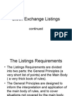 Stock Exchange Listings and Professional Advisors Requirements