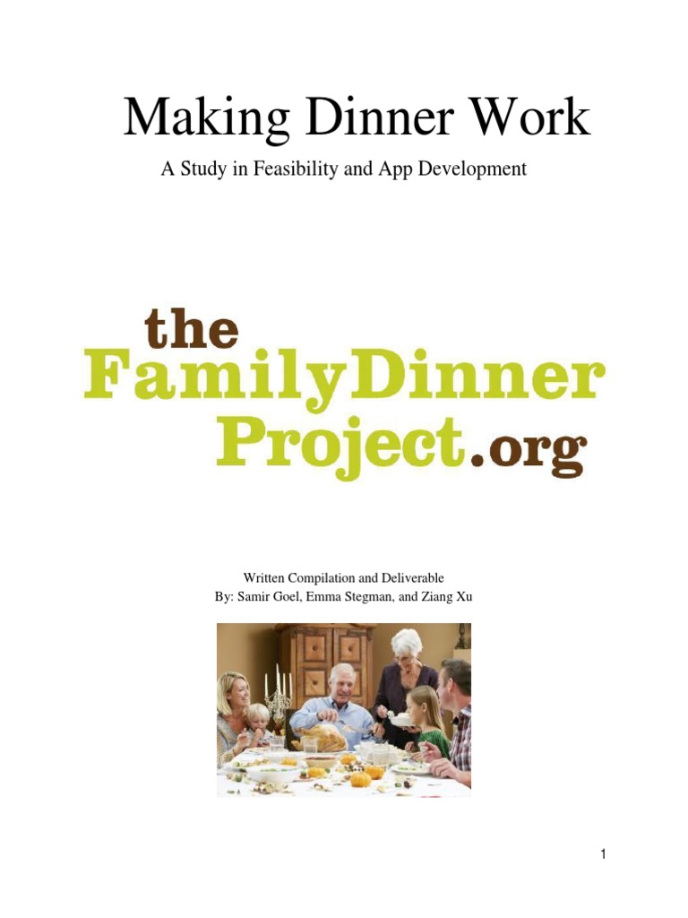 Family Dinner Project App Proposal | PDF | Facebook | Mobile App