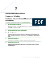 Certificate in Automotive and Mechanical Engineering Programme Regulations
