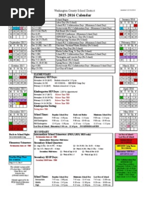 WCSD Calendar 2015 | PDF | Academic Term | Festival