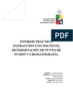 Extracción Con Solvente, Determinación Del Punto de Fusión y Cromatografía