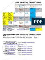 Gangneung Independent Arts Theater Schedule, April 16-April 22