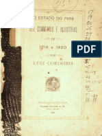 O STADO DO PARÁ - SEU COMMERCIO E INDUSTRIAS - DE 1719 A 1920; por Luiz Cordeiro