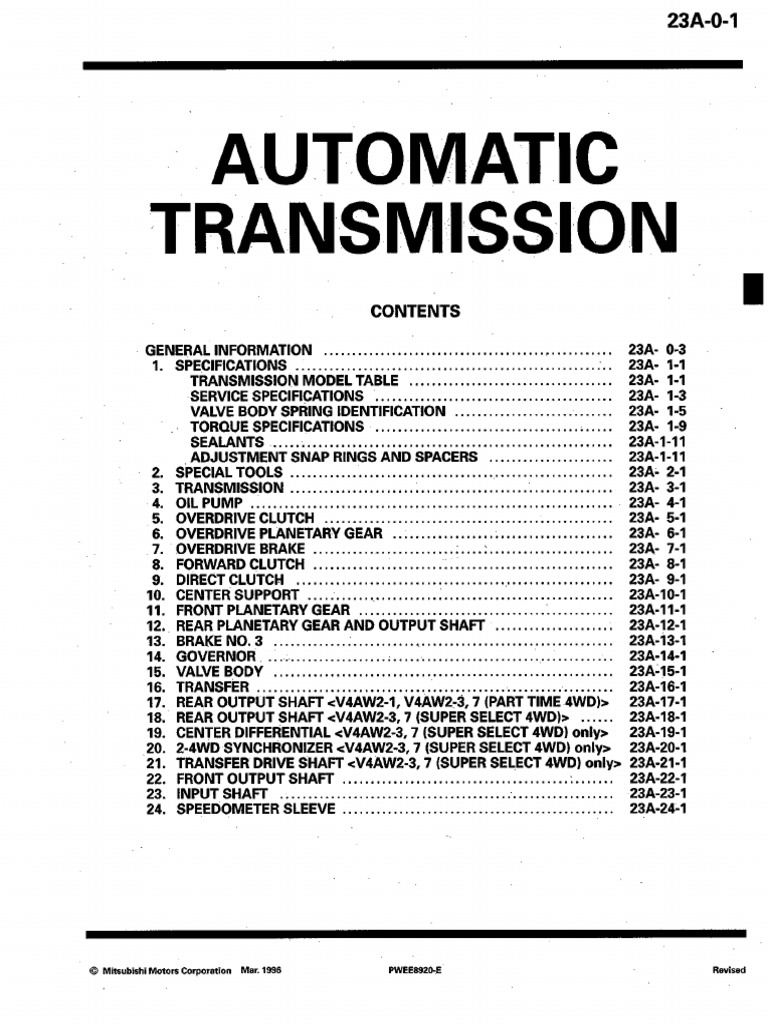03 72LE Manual | PDF | Transmission (Mechanics) | Vehicles