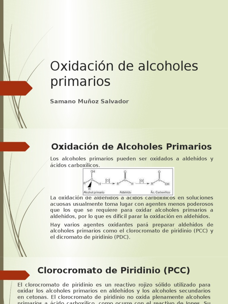 Oxidación de Alcoholes Primarios