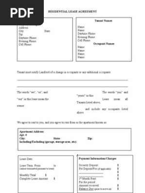 Residential Lease Agreement