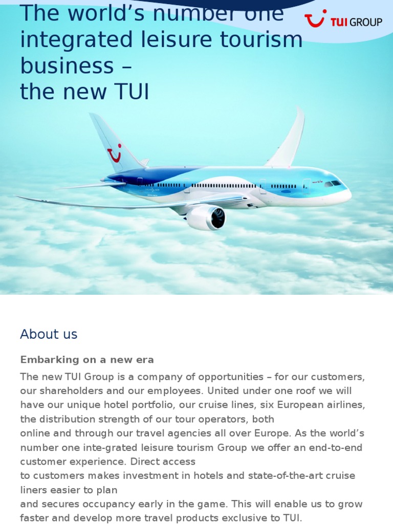 TUI Group: Leading Integrated Tourism Business | PDF | Cruise Ship ...