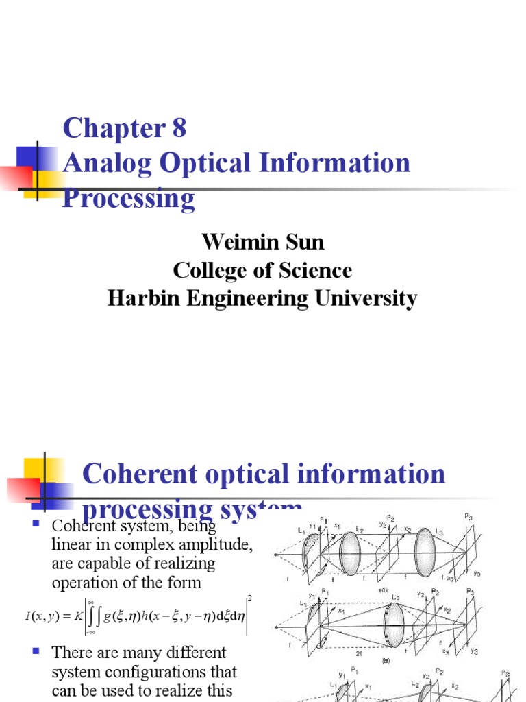 Chapter82 (Fourier Optics) PDF Lens (Optics) Filter (Signal