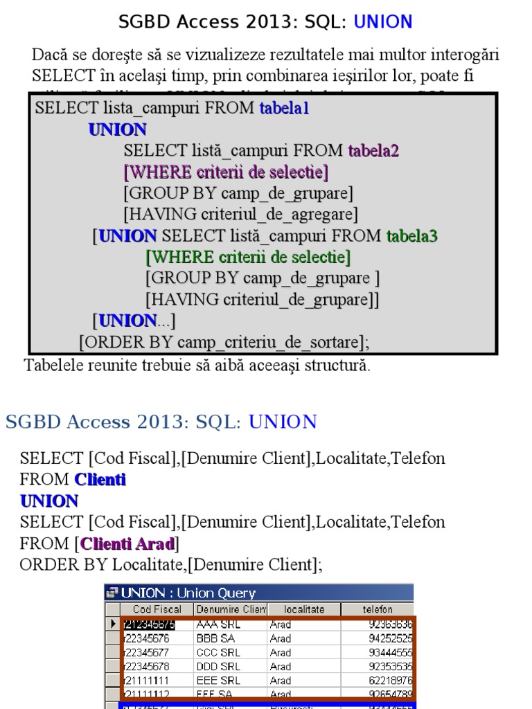 Curs SQL Baze de Date | PDF